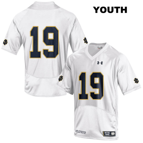 Youth NCAA Notre Dame Fighting Irish #19 Justin Ademilola Stitched College Under Armour Authentic White No Name Football Jersey JH10N68OI